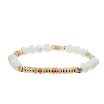 Armband van de Charme de Met de hand gemaakte Parels van het regenbooghart Kleurrijk voor Vrouwenpartij