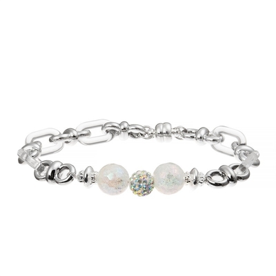 Met de hand gemaakte de Fonkelings Zilveren Kleur van de damezircon metal bar Armband met de Lente