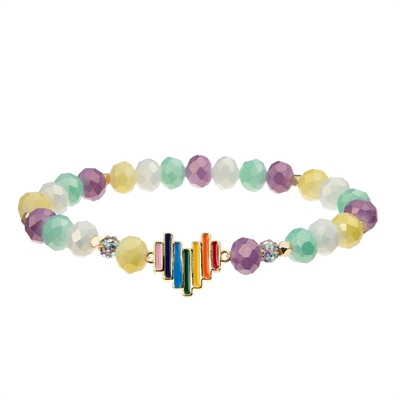 Armband van de Charme de Met de hand gemaakte Parels van het regenbooghart Kleurrijk voor Vrouwenpartij