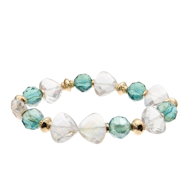 Geparelde Emerald Bracelet With Gold Metal-Stapelbare de Armbandreeks van de Stercharme