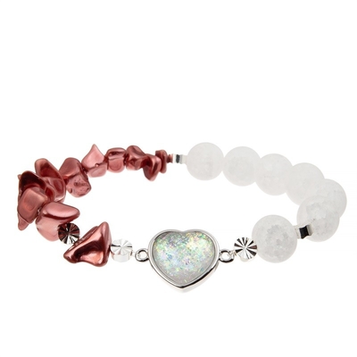 De meisjes houden van de Armband van de Hartcharme met Mysticus Gloeiend Rood Kristal