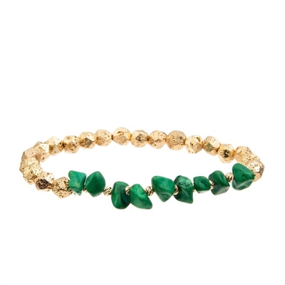 Geparelde Emerald Bracelet With Gold Metal-Stapelbare de Armbandreeks van de Stercharme