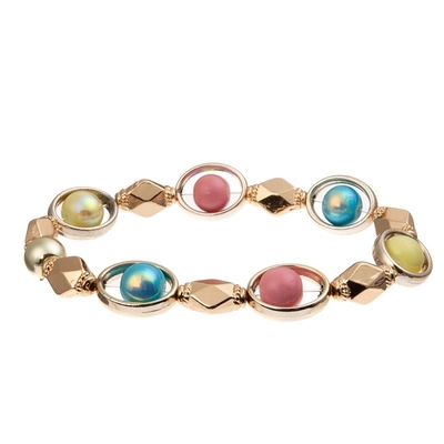 Armband van de Charme de Met de hand gemaakte Parels van het regenbooghart Kleurrijk voor Vrouwenpartij