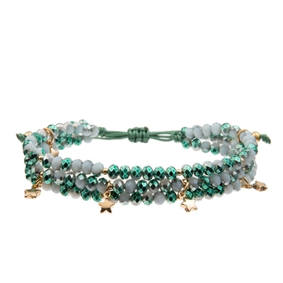 Geparelde Emerald Bracelet With Gold Metal-Stapelbare de Armbandreeks van de Stercharme