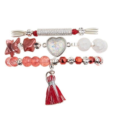 De meisjes houden van de Armband van de Hartcharme met Mysticus Gloeiend Rood Kristal