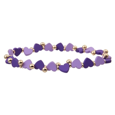 Het Regelbare 0.7mm Elastische Koord van Purple Heart Crystal Beads Bracelet Set With