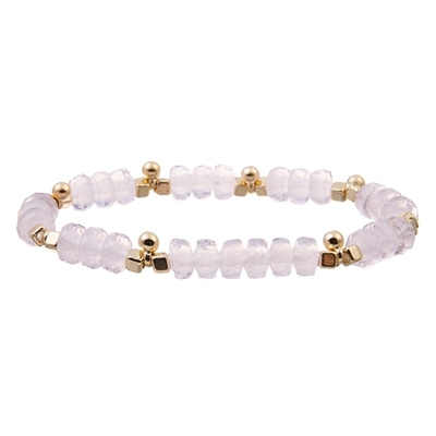 Gouden Bean Charms With Multi Color parelt Elastische Armband voor Brithday-Gift