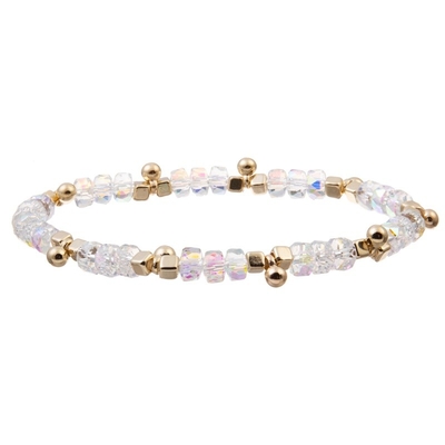 Gouden Bean Charms With Multi Color parelt Elastische Armband voor Brithday-Gift