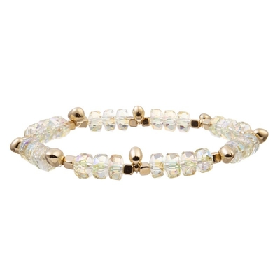 Gouden Bean Charms With Multi Color parelt Elastische Armband voor Brithday-Gift