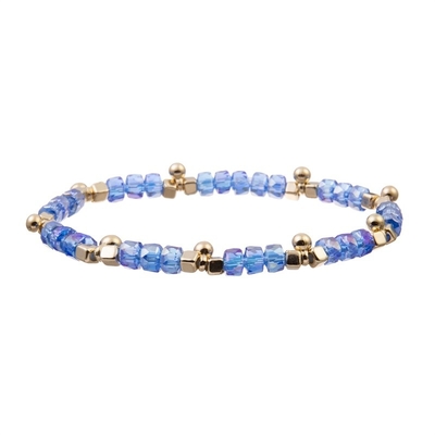 Gouden Bean Charms With Multi Color parelt Elastische Armband voor Brithday-Gift