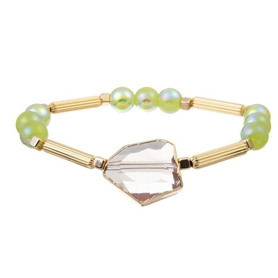 De duidelijke Regelbare Armband van Crystal Charm Women ' S met de Gouden Bar van het Randmetaal