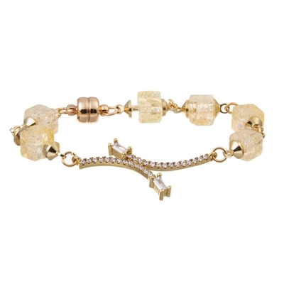 Wit Crystal Beaded 6,5“ Regelbare Geparelde Armband Vastgestelde Gift voor haar