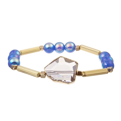 De duidelijke Regelbare Armband van Crystal Charm Women ' S met de Gouden Bar van het Randmetaal