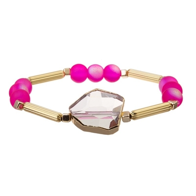 De duidelijke Regelbare Armband van Crystal Charm Women ' S met de Gouden Bar van het Randmetaal