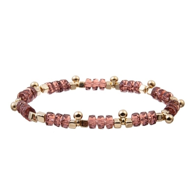 Gouden Bean Charms With Multi Color parelt Elastische Armband voor Brithday-Gift