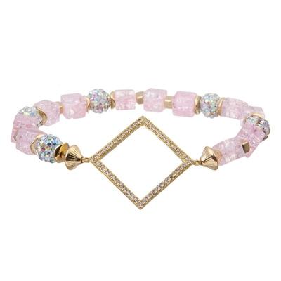 Plaatste de Glanzende Roze Multi de Laag Stapelbare Armband van de Bohostijl 6,5“ voor Vrouwen
