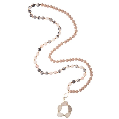 Van de de Kettingshalsband van de Druzy de Semi Kostbare Tegenhanger Multilayer Met de hand gemaakte Geparelde Gevormde Bloem