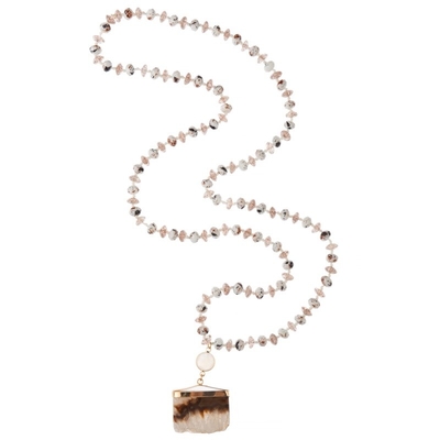 Veelkleurige van de de Randtegenhanger van Druzy Semi Kostbare Gouden Met de hand gemaakte Geparelde de Kettingshalsband