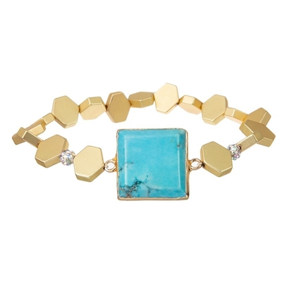 Parelde de Multi Blauwe Turkooise Stapel van Bohemen Elastische Armband voor de Zomermanier