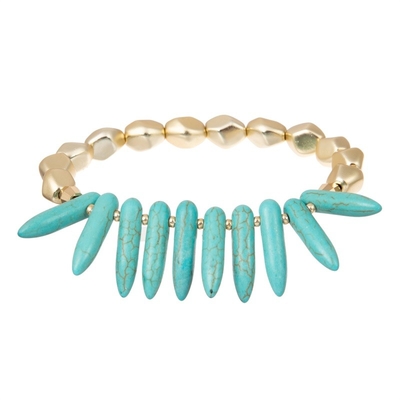 Parelde de Multi Blauwe Turkooise Stapel van Bohemen Elastische Armband voor de Zomermanier