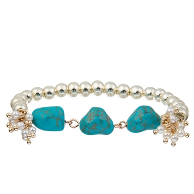 Gift van de de Armband Regelbare Geestelijke Gezondheid van de drie Hartvorm de Natuurlijke Turkooise
