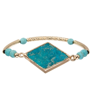 Binnenvredessaldo Turkooise het Helen Armband Natuurlijk Diamond Shaped