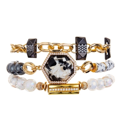 Zwart Turkoois Met de hand gemaakt Gepareld die Armbandelastiek voor Vrouwen wordt aangepast