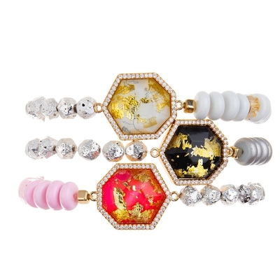 De gouden Armband van Folie Met de hand gemaakte Parels Stapelbaar met Natuurlijk Rood Turkoois