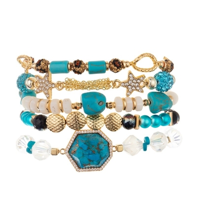 Het gehamerde Gouden Metaal parelt Armband Regelbaar met Bellen Groene Parels