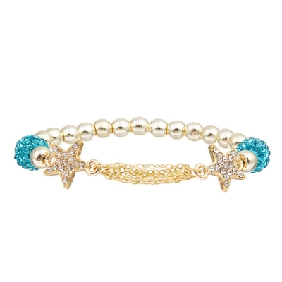 Gouden Elastische Met de hand gemaakte de Parels Regelbare Armband van de Stervriendschap voor Gift