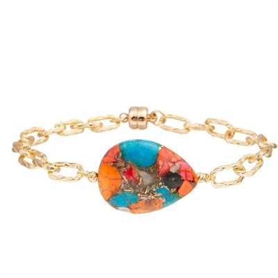 Glans Turqupise-Armband van de Parels de Gouden Ketting