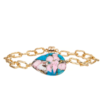 Het juwelengoud plateerde de Met de hand gemaakte Magnetische Armband van de de Verbindingsarmband van de Greepketting voor Vrouwen