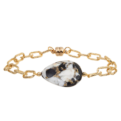 Het juwelengoud plateerde de Met de hand gemaakte Magnetische Armband van de de Verbindingsarmband van de Greepketting voor Vrouwen
