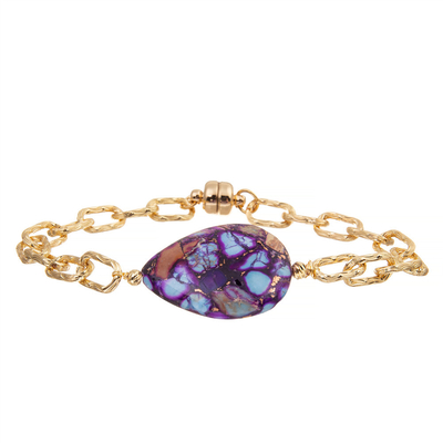 Het juwelengoud plateerde de Met de hand gemaakte Magnetische Armband van de de Verbindingsarmband van de Greepketting voor Vrouwen