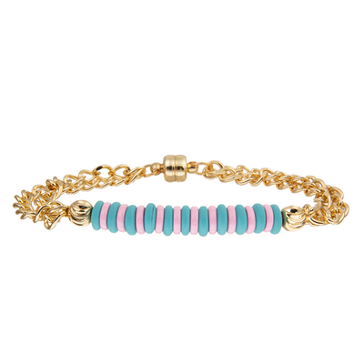 Blauwe en Roze de Verbindingsarmband van de Parelsgoud Geplateerde Ketting met Magnetische Adsorptie