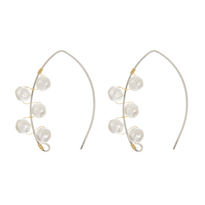 Geplateerde het Goud van de Tegenhangercrystal stone hoop earrings rectangular van de roestvrij staalparel